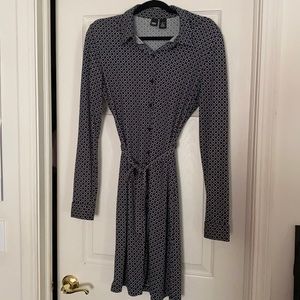 Mossimo Black Print Shirt Dress, Size 14